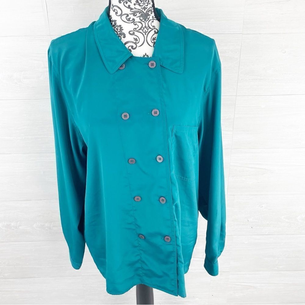 Vintage Christian Dior Chemises Dual Button Down Satin Top